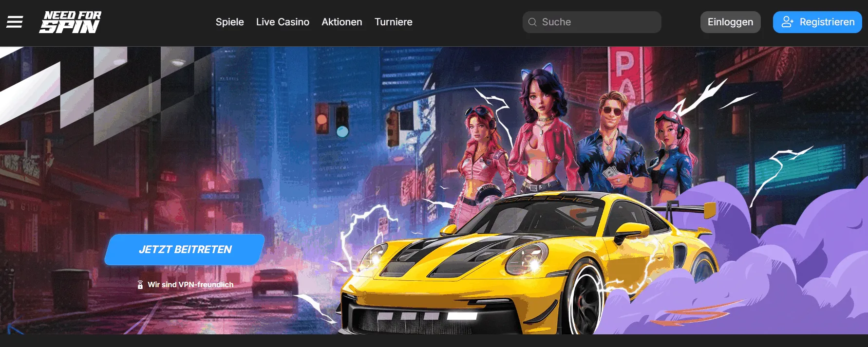 Need for Spin Casino Startseite